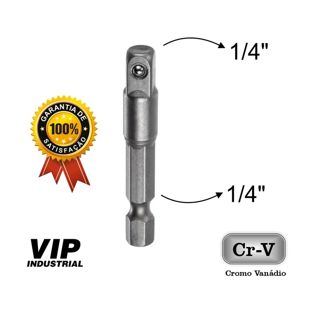 Adaptador para soquete 1/4 x 1/4 longo Parafusadeira VIP 900972