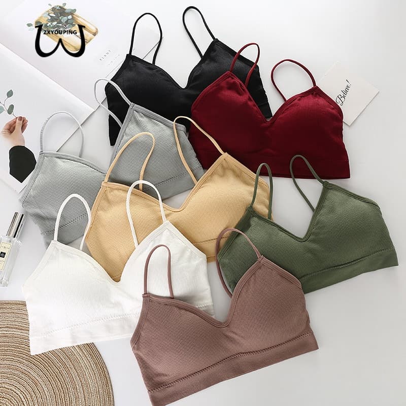 ZXYOUPING 1/4Pcs Top Feminino Sutiã Sem Costura Com Bojo Confortável Para academia/Yoga/Esportes