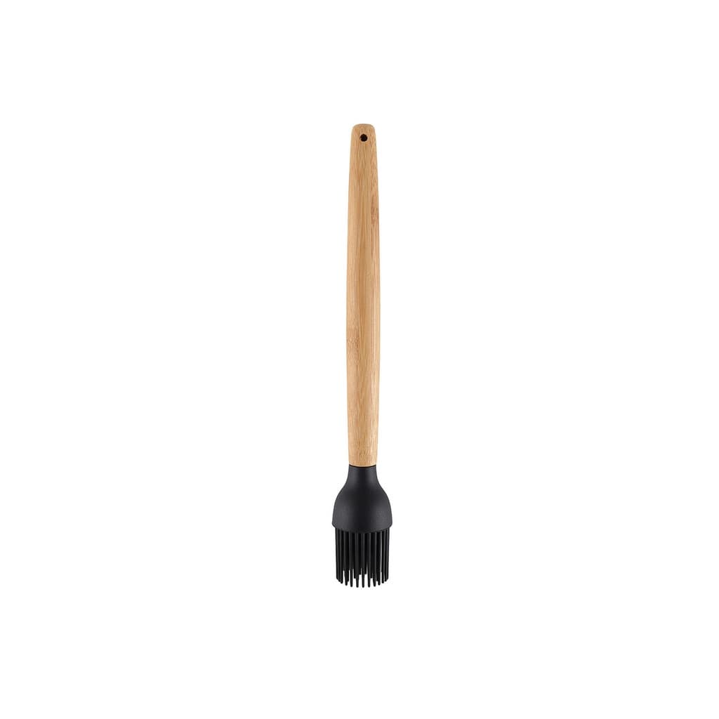 Pincel Culinário De Bambu C/ Silicone Preto Yoi