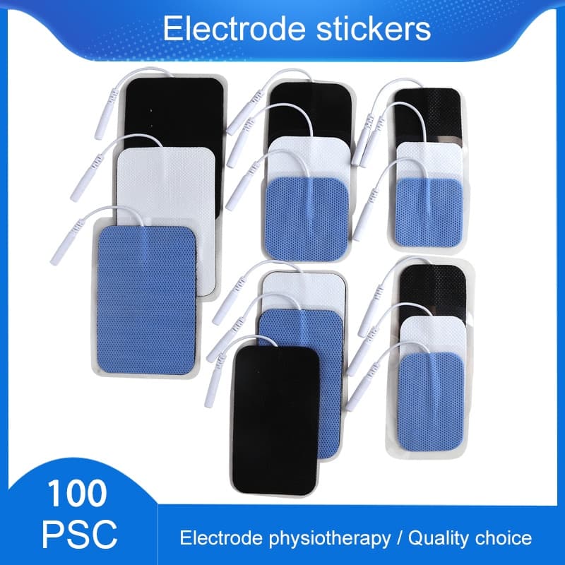 100pcs Electrode Pads Body Massage Patches for Tens Digital Therapy Machine Electrodes Physiotherapy Patche 2mm Plug