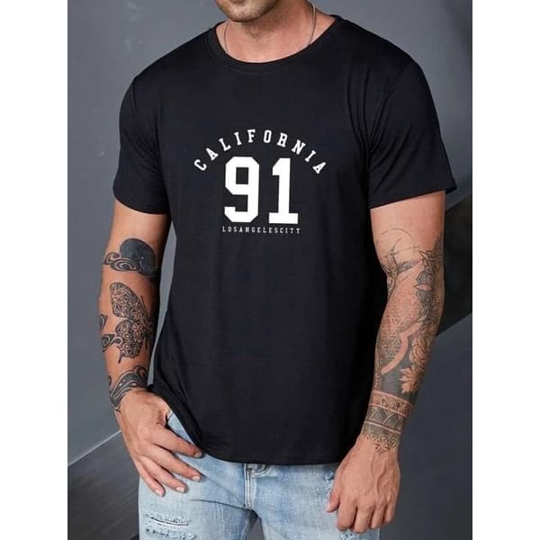 Camiseta Masculina Algodão 30.1 Estampada Camisa Masculina California