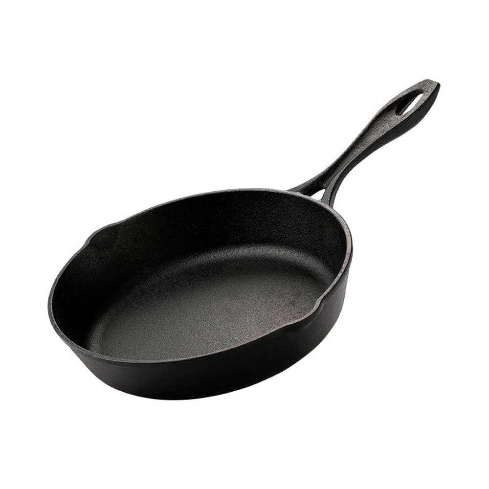 Frigideira Ferro Fundido Pequena 16cm Cabo de Ferro Assadeira Tapioca Ovo Servir Porcão