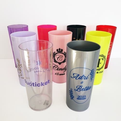 80 Copo Personalizado Long Drink 350ml 15 Anos Lembrancinha