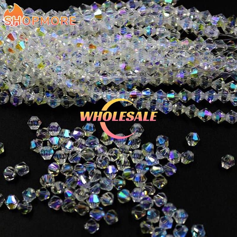 [Preço Por Atacado] 3/4/5/6MM Cristal Transparente AB Contas De Coloridas Cystal Beads/Bicone Loose Bead For Jewelry