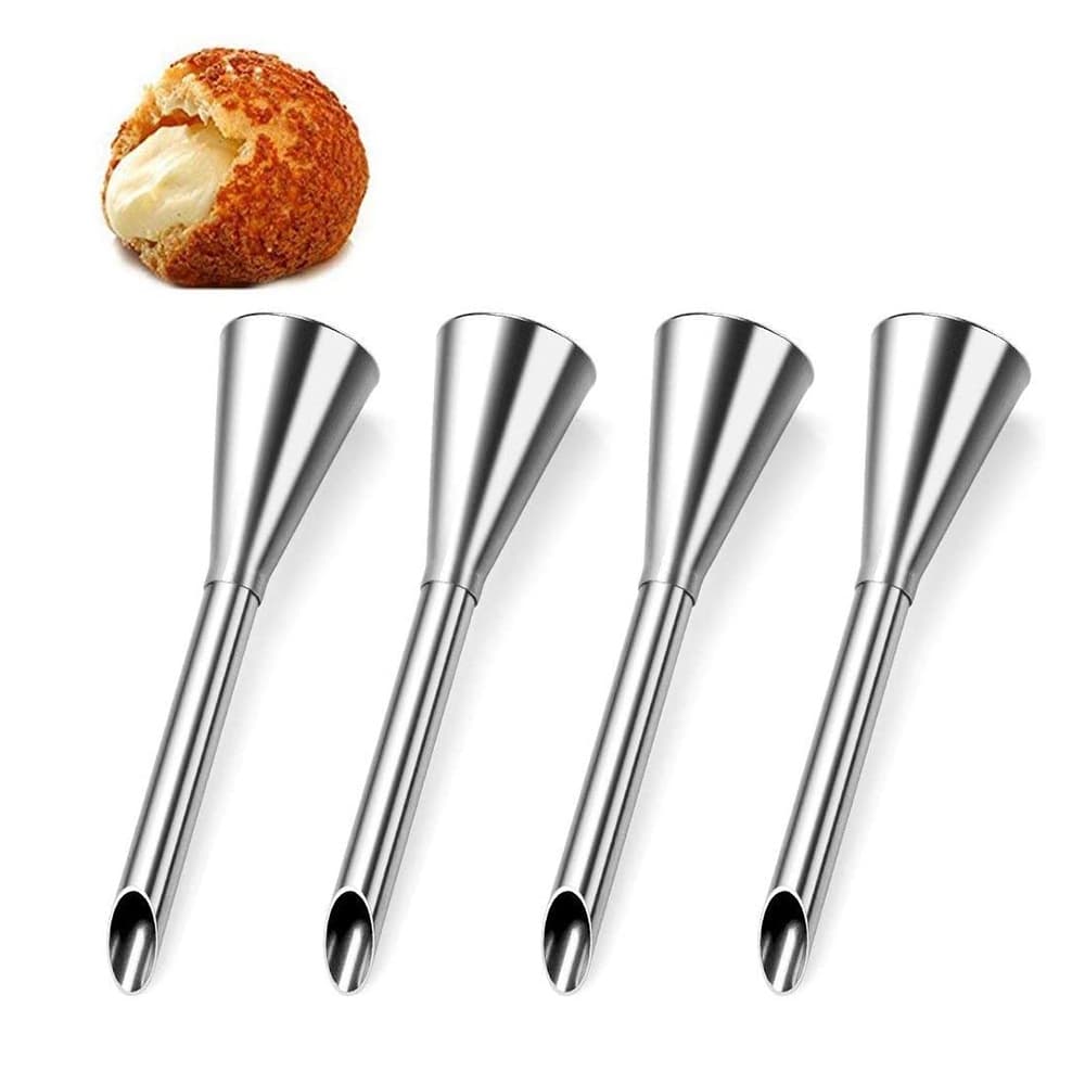 4Pcs/Set Dicas Para Tubos De Aço Inoxidável ChurroDonut Filler Injector De Bicos De Pastelaria Decoração De Bolo