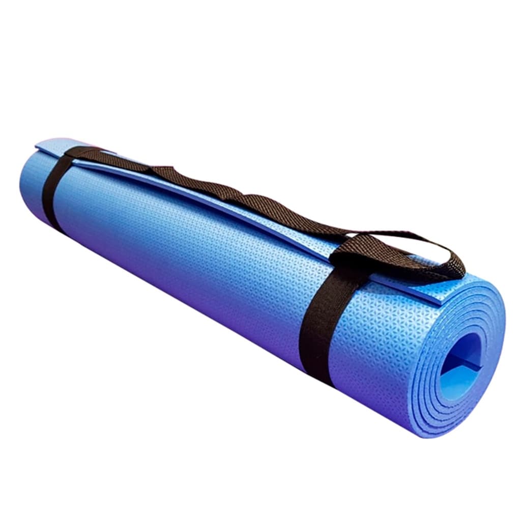 Tapete Yoga Mat com Alça 170x60cm  Azul 5mm Evamax