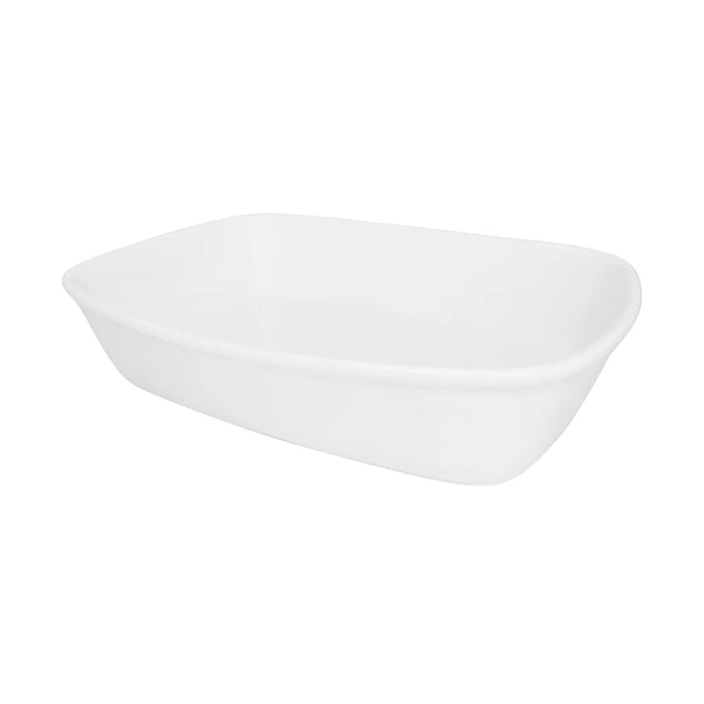 Assadeira Travessa Refratária Bake Média 26x18,5,6 cm e 1,5 Litros Porcelana Branca Retangular Oxford
