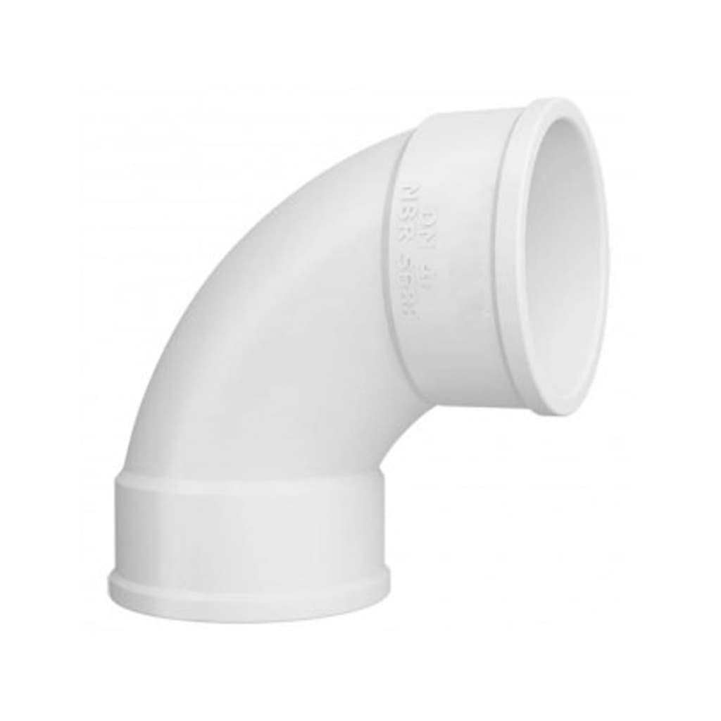Curva Esgoto Curta 90°x75mm PVC Branca DN75