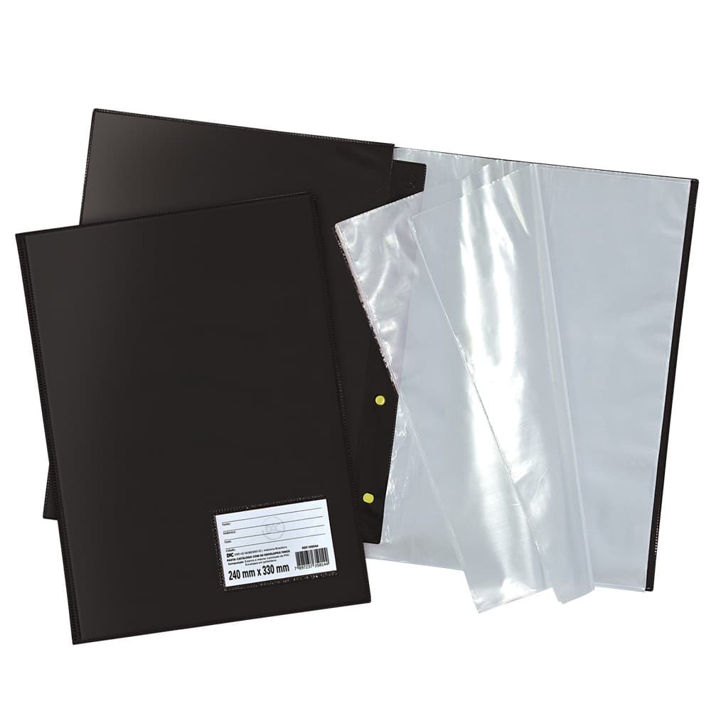 PASTA CATÁLOGO 10 ENVELOPES PLASTICOS ORGANIZADORA PAPÉIS