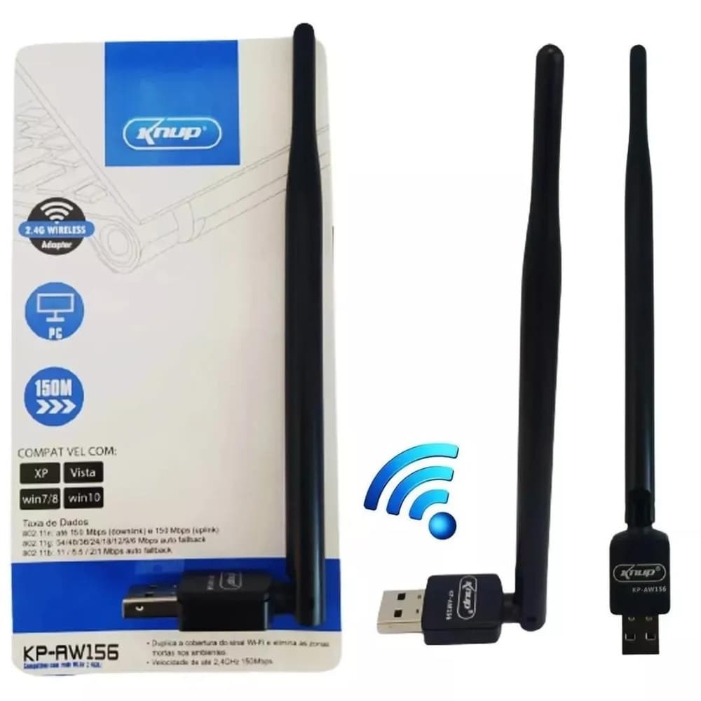 Adaptador Wifi Usb Wireless Notebook pc Internet Knup AW156 KP-AW156