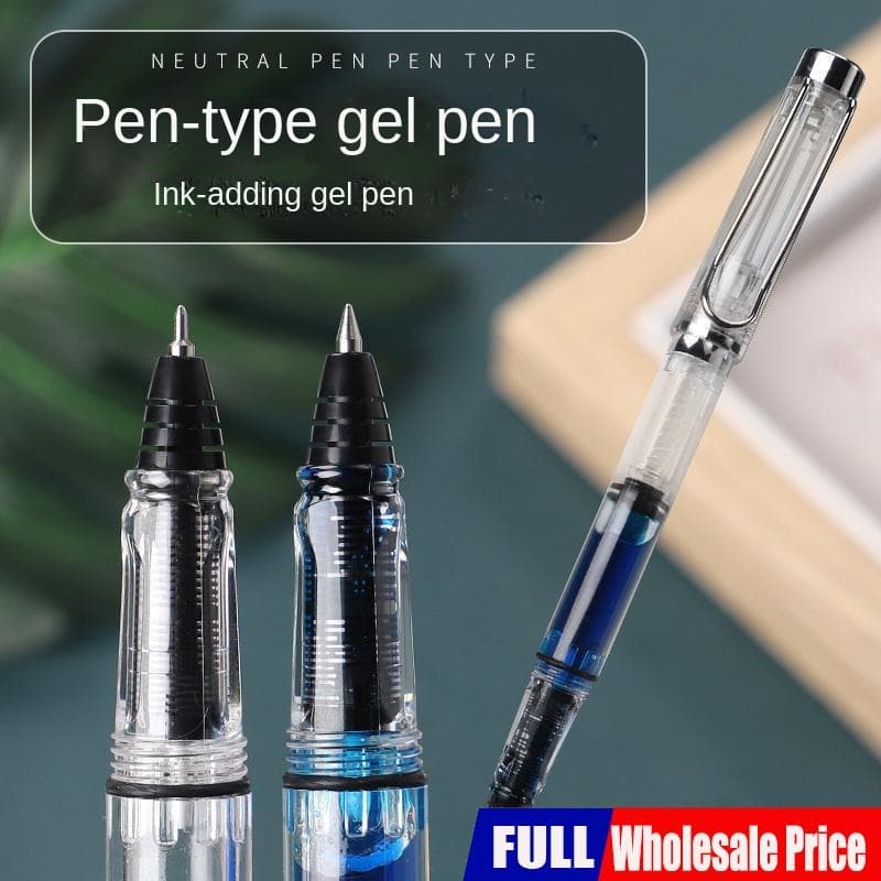 Caneta Tipo Gel-Tinteiro Pode Adicionar Tinta Estudantil Dedicada Líquido Reto Rollerball De Grande Capacidade Agulha Completa T