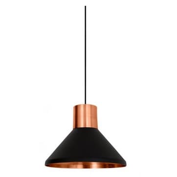 Luminária De Teto Pendente Sala Decorativa Alfa Preto /Cobre