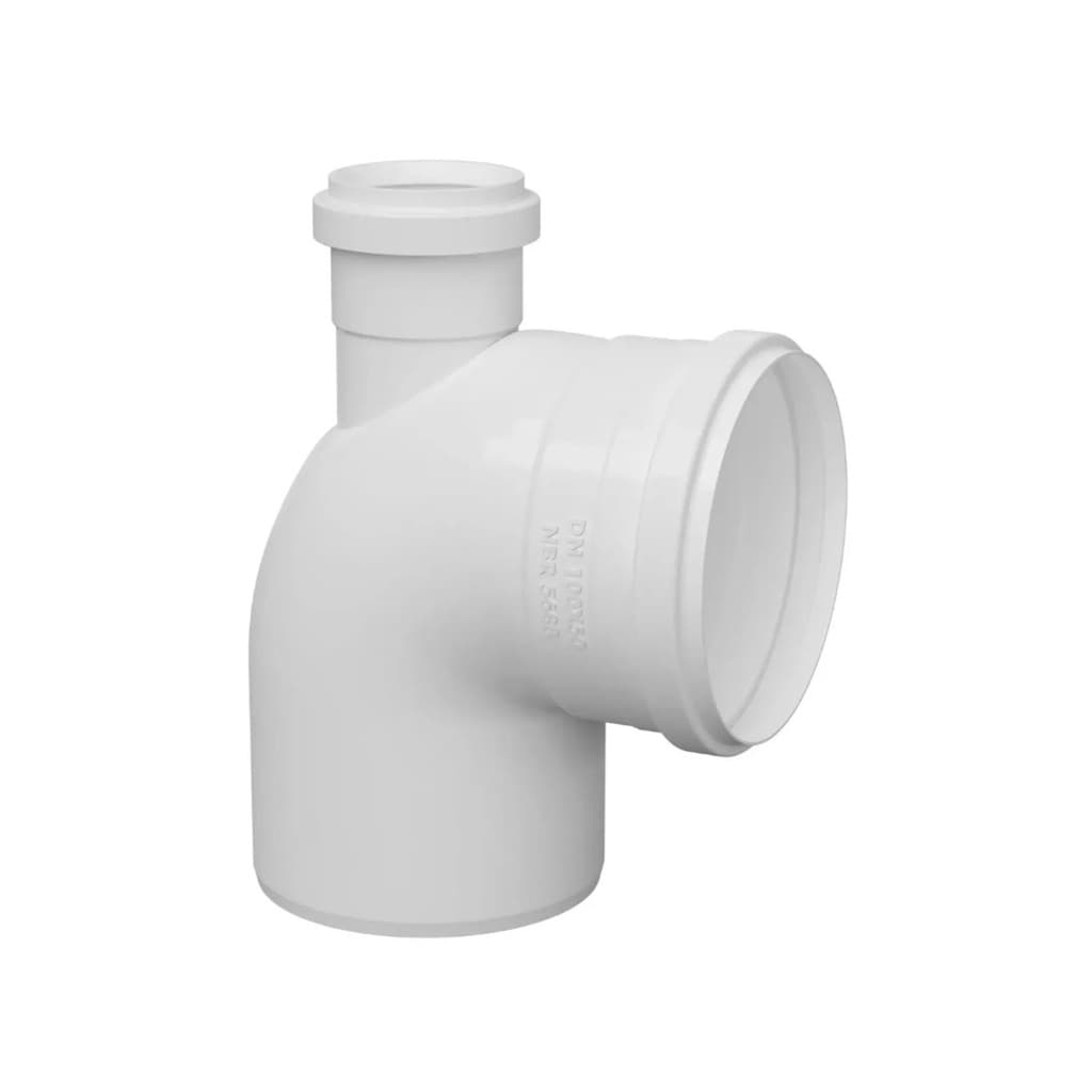 Joelho Com Visita Esgoto 90° 100x50 PVC Branco