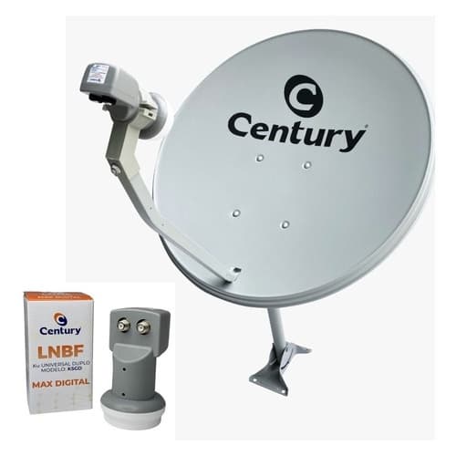 Antena Parabólica Century 60cm Banda Ku Com Lnb Duplo