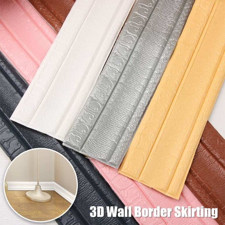 Borda De Parede 3D Rodapé Papel De Espuma PE Adesivos Linha De Acabamento De Moda DIY Autoadesivo Teto Decorativo Umidad