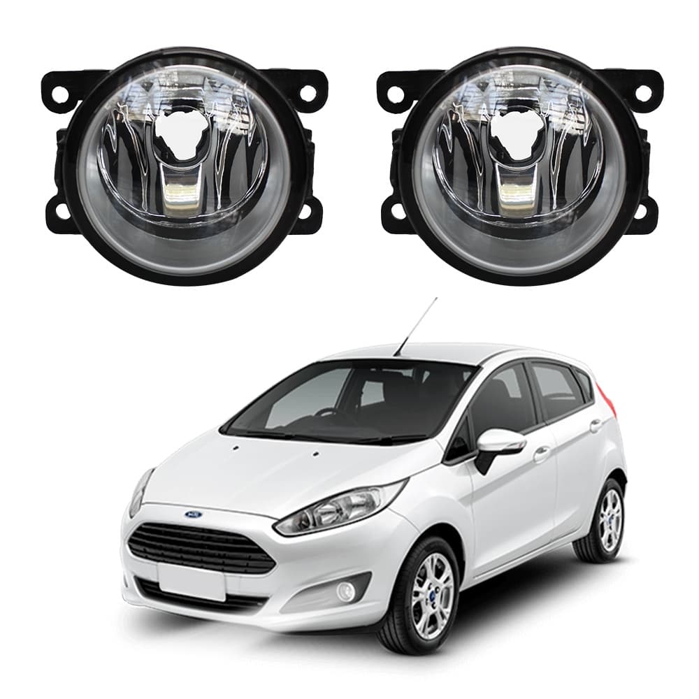 Farol de Milha New Fiesta 2013 a 2017 Par Farol Auxiliar de Carro Lente de Vidro Neblina Automotivo