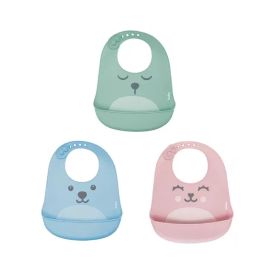 Babador de silicone com pega-migalhas Gumy - Buba