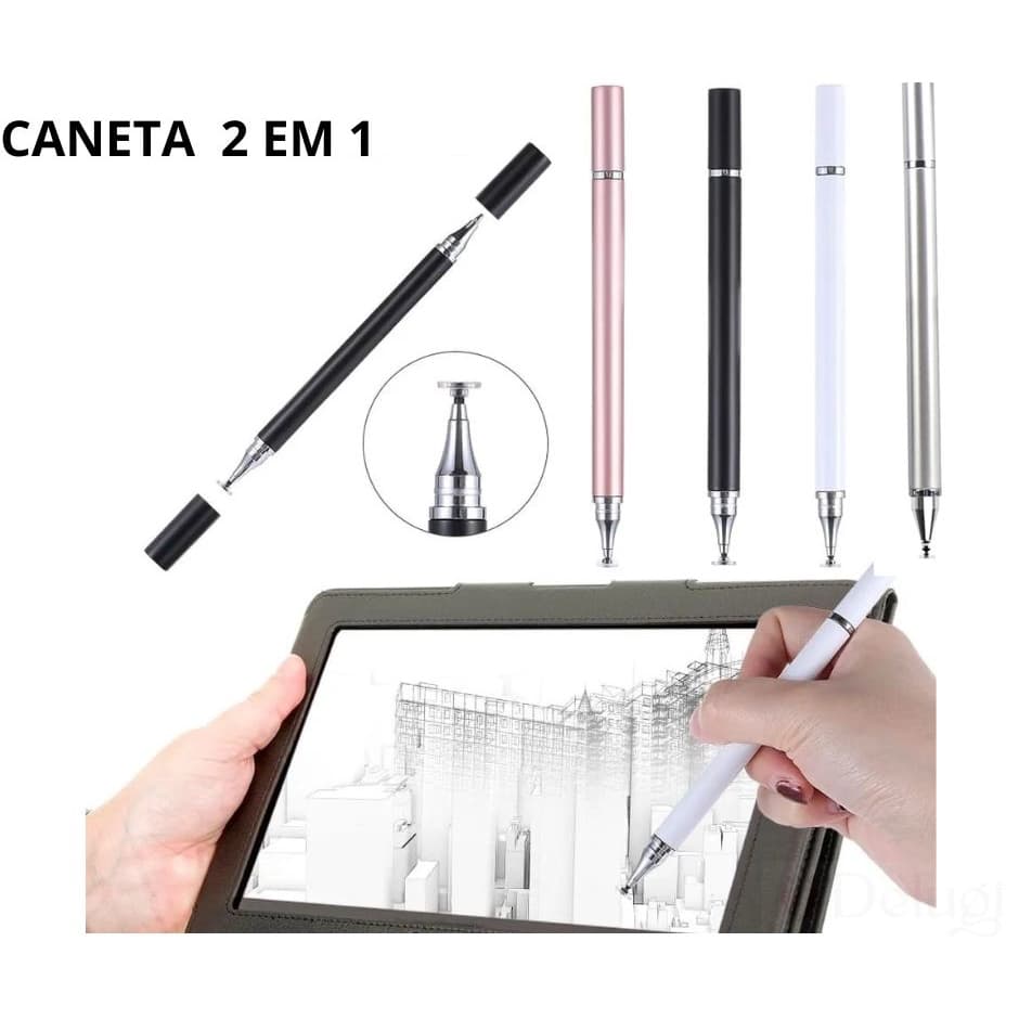 Caneta Touch Screen Stylus Ponta Fina Desenho Ipad Tablet IOS Android