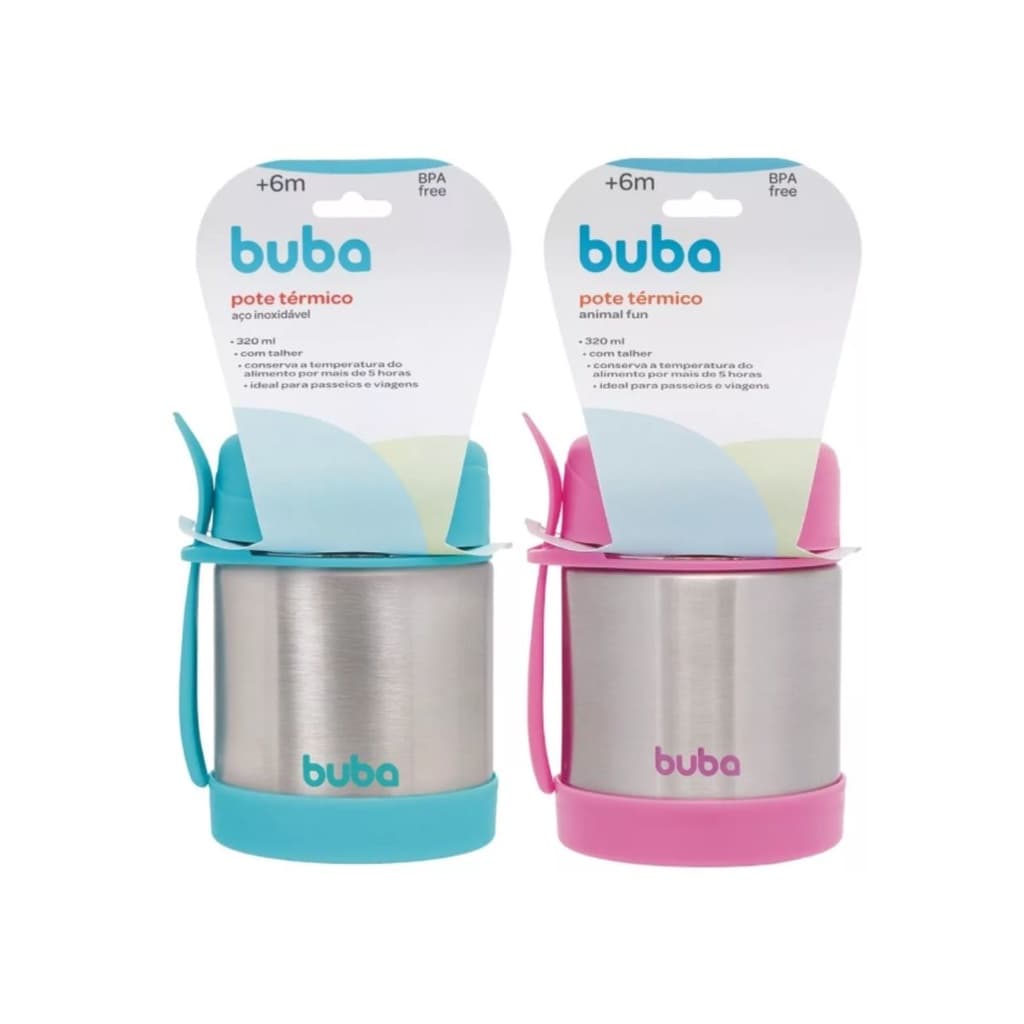 Pote Térmico Infantil Inox 320ml c/ colher - Buba
