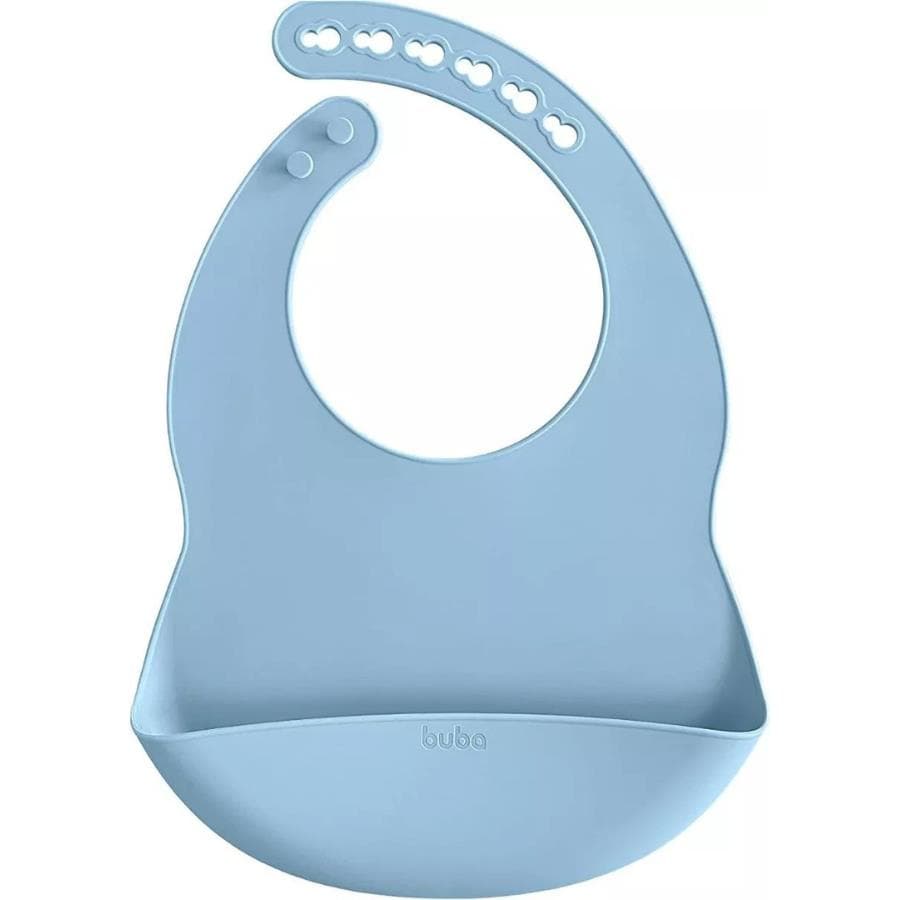 Babador De Silicone Impermeavel Pega Migalhas Azul - Buba