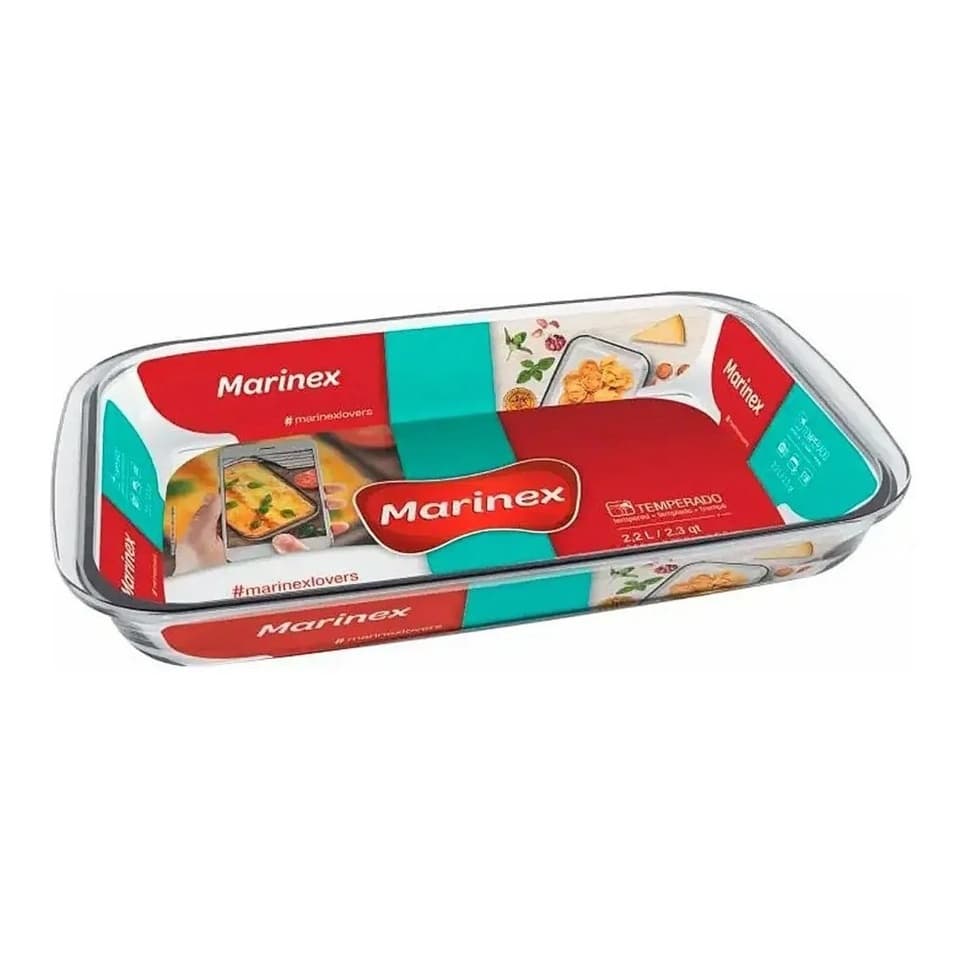 Assadeira De Vidro Retangular Travessa Forma Marinex 2.2 L