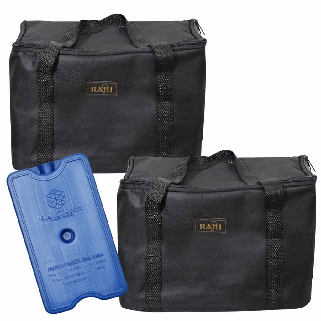 Bolsa Térmica 20 Litros Preta + Bolsa Térmica 30 Litros Preta + Gelo Brinde