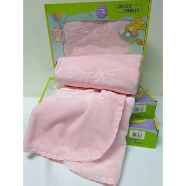 Cobertor Bebê Raschel Relevo Touch Texture Menina Jolitex
