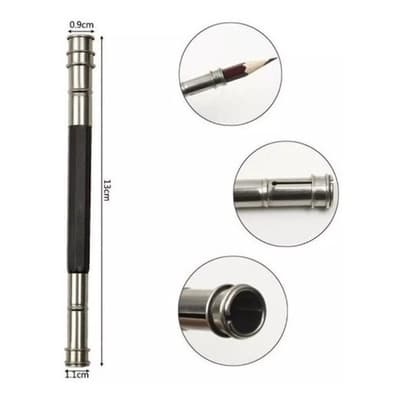 Extensor Para Lápis De 8mm E 9mm Alongador Ponta Dupla Em Alumínio Desenho Grafite