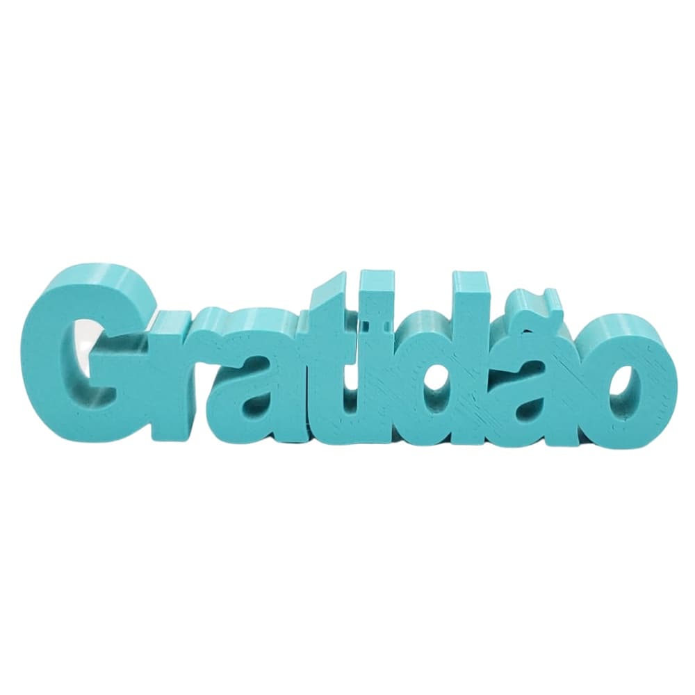 Palavra Decorativa Gratidão 20 x 1,5 x 5 Azul