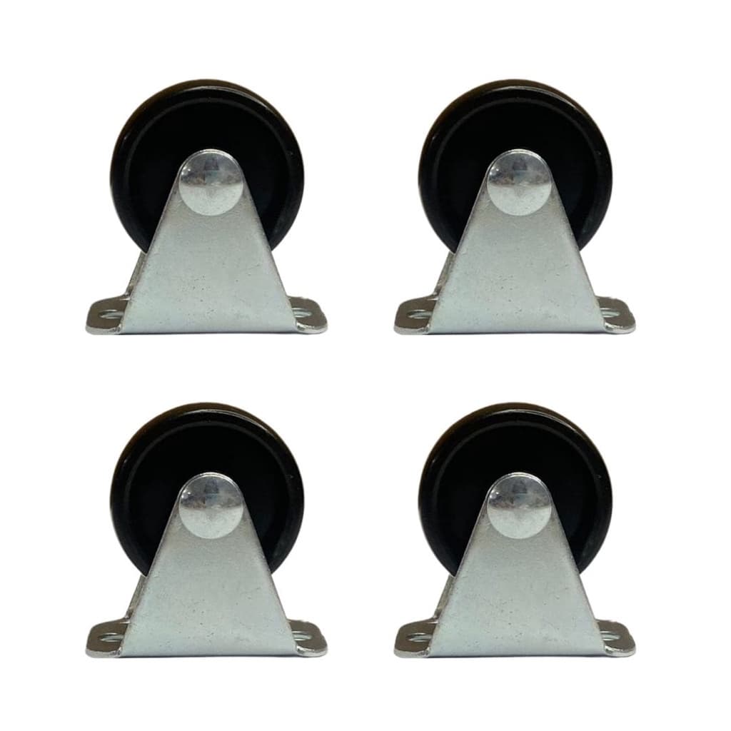 4 Rodízio Fixo Plástico 30mm Sem Trava