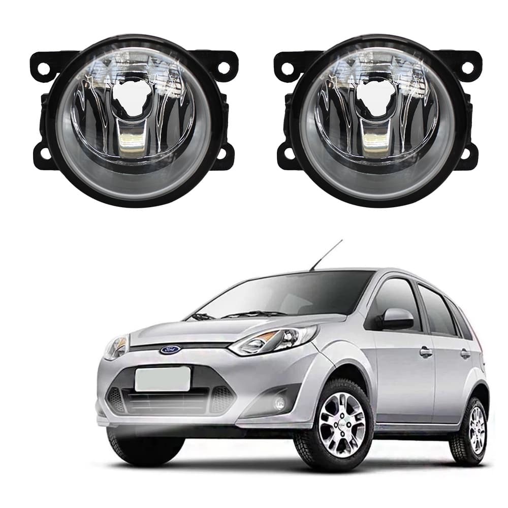 Farol de Milha Fiesta Rocam Hatch Sedan 2010 a 2014 Par Farol Auxiliar Lente Vidro Neblina Automotivo