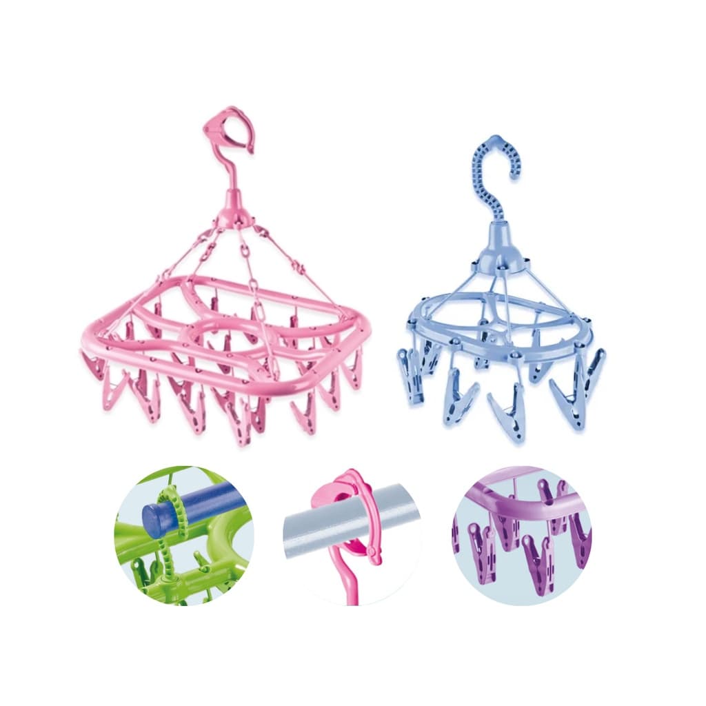 Kit 2 Varal Roupa Íntima Meia Cueca Retrátil 8-24 Prendedor