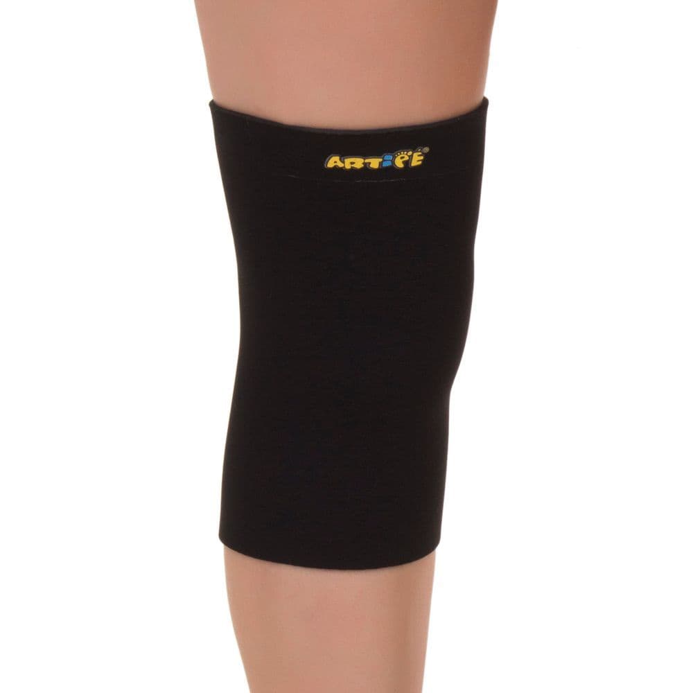 Joelheira Ortopédica Em Neoprene Sem Suporte Para Rótula Bilateral Preto - Artipé