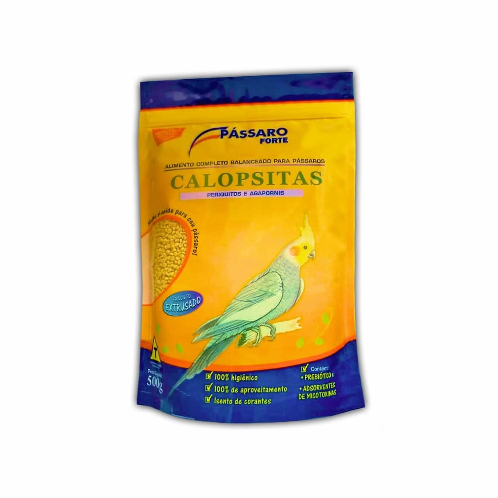 Ração Extrusada P/ Calopsitas - Pássaro Forte - 500G