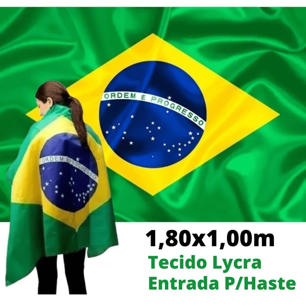 Bandeira Do Brasil Oficial Grande 1,80X1,00m Copa Do Mundo Eleicao Jogo