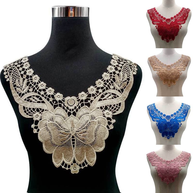 Renda Fabic Bordado Applique Neckline Tecido Costura Suprimentos Scrapbooking
