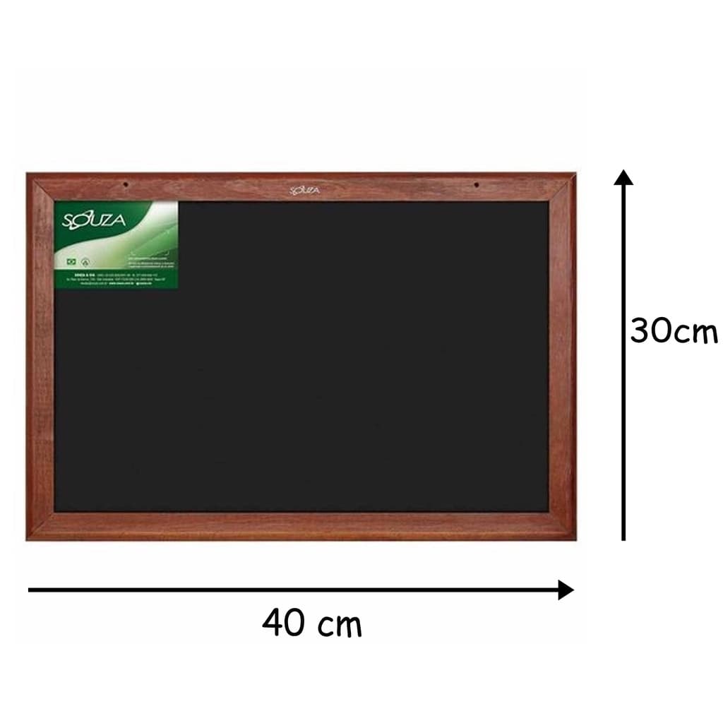 Lousa Quadro Negro 40x30cm Moldura em Madeira - Souza