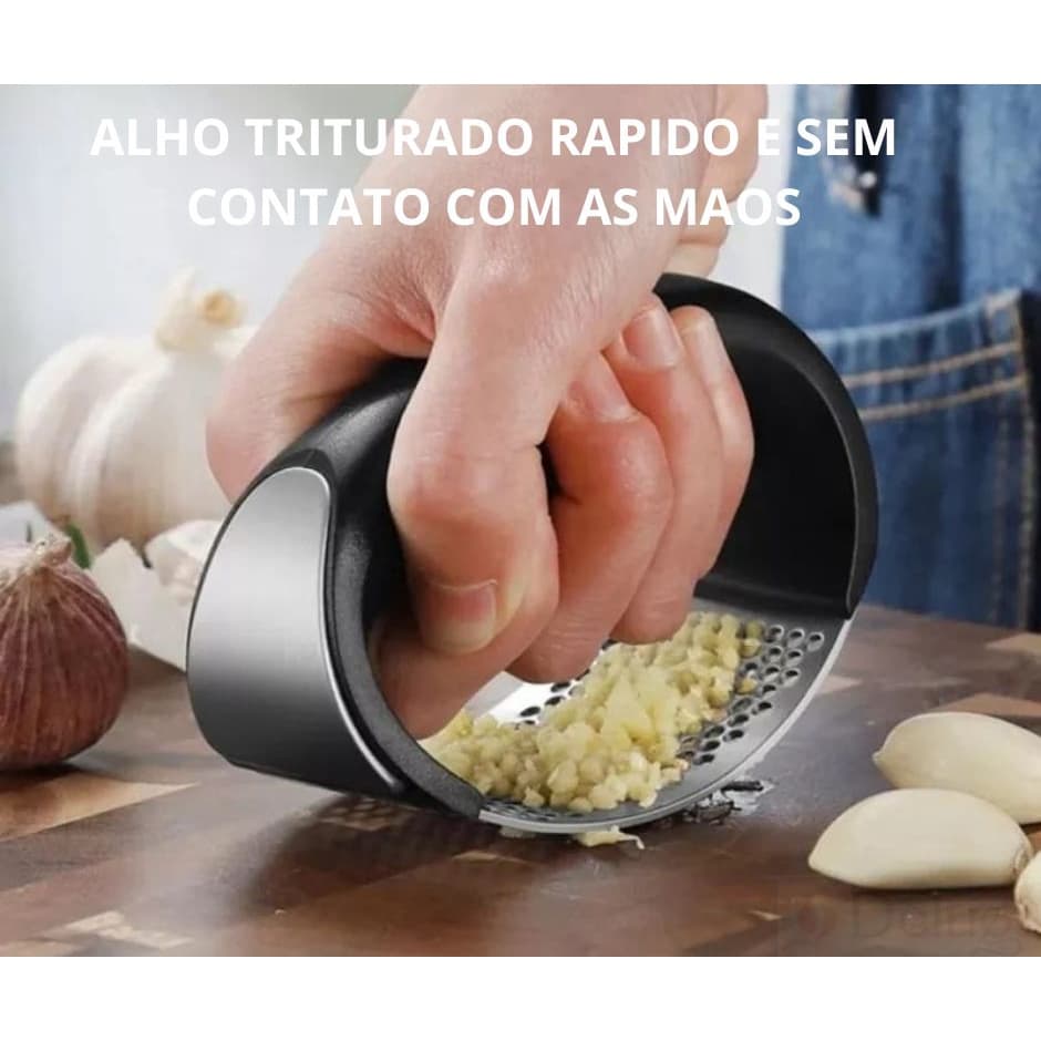 Espremedor Amassador Triturador De Alho Manual Cozinha Inox