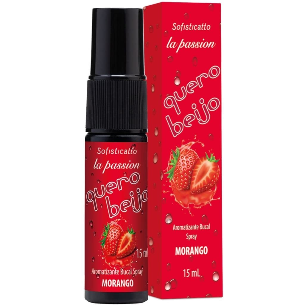 Aromatizante Bucal Quero Beijo Morango Refrescante Hálito