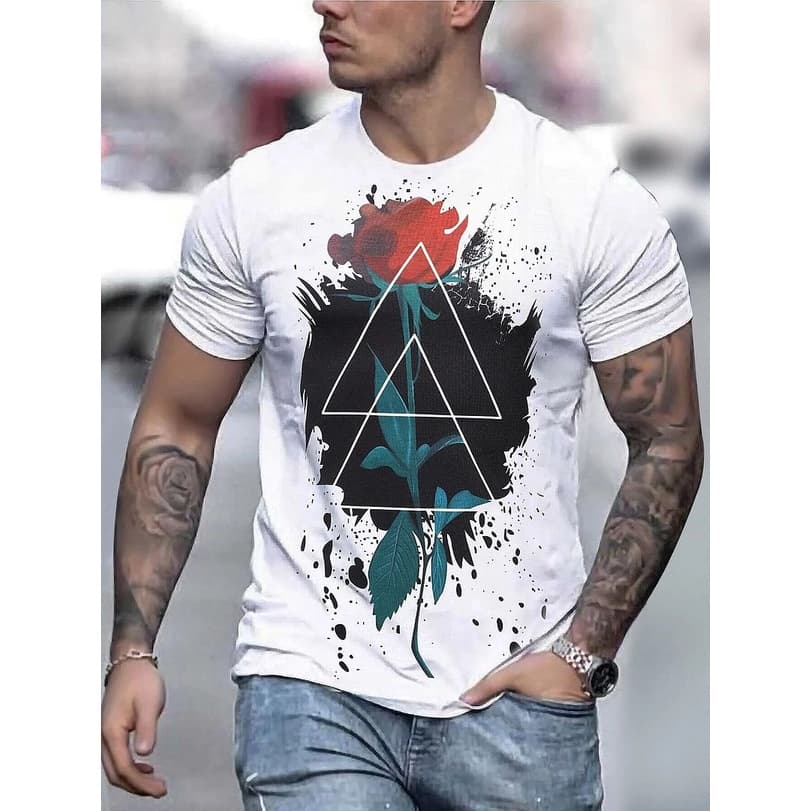 Camiseta Masculina Algodão 30.1 Estampada Camisa Masculina Rosa