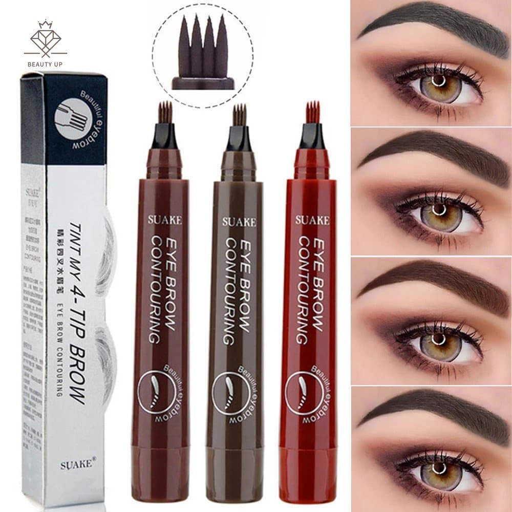 5 Cores Caneta Para Tatuagem De Sobrancelha À Prova D'água 4 Pontas Sobrancelhas Lápis Líquido De Longa Duração Natural simple