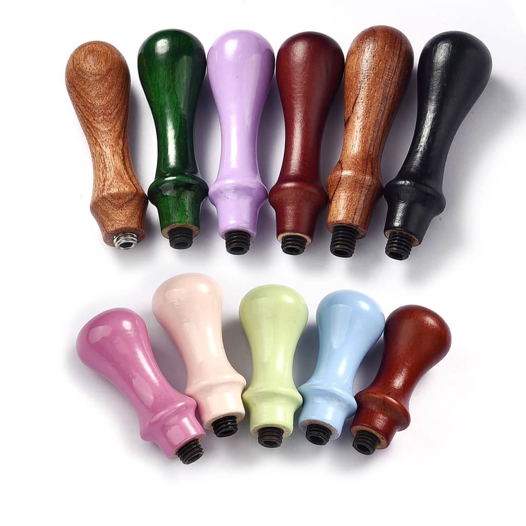 Retro Stamp Punho de madeira Antique Metal Sealing Handle Convites de casamento Wax Seal Stamp DIY Artesanato Artesanato Presentes