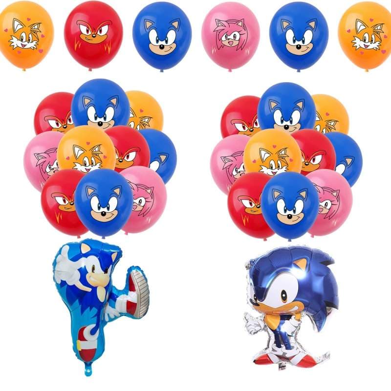 Balão de látex Sonic ouriço de 12 polegadas balão de decoração de fundo de desenho animado