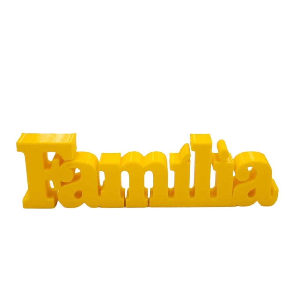 Palavra Decorativa Familia 12,5 x 3,5 x 1,0 Amarelo