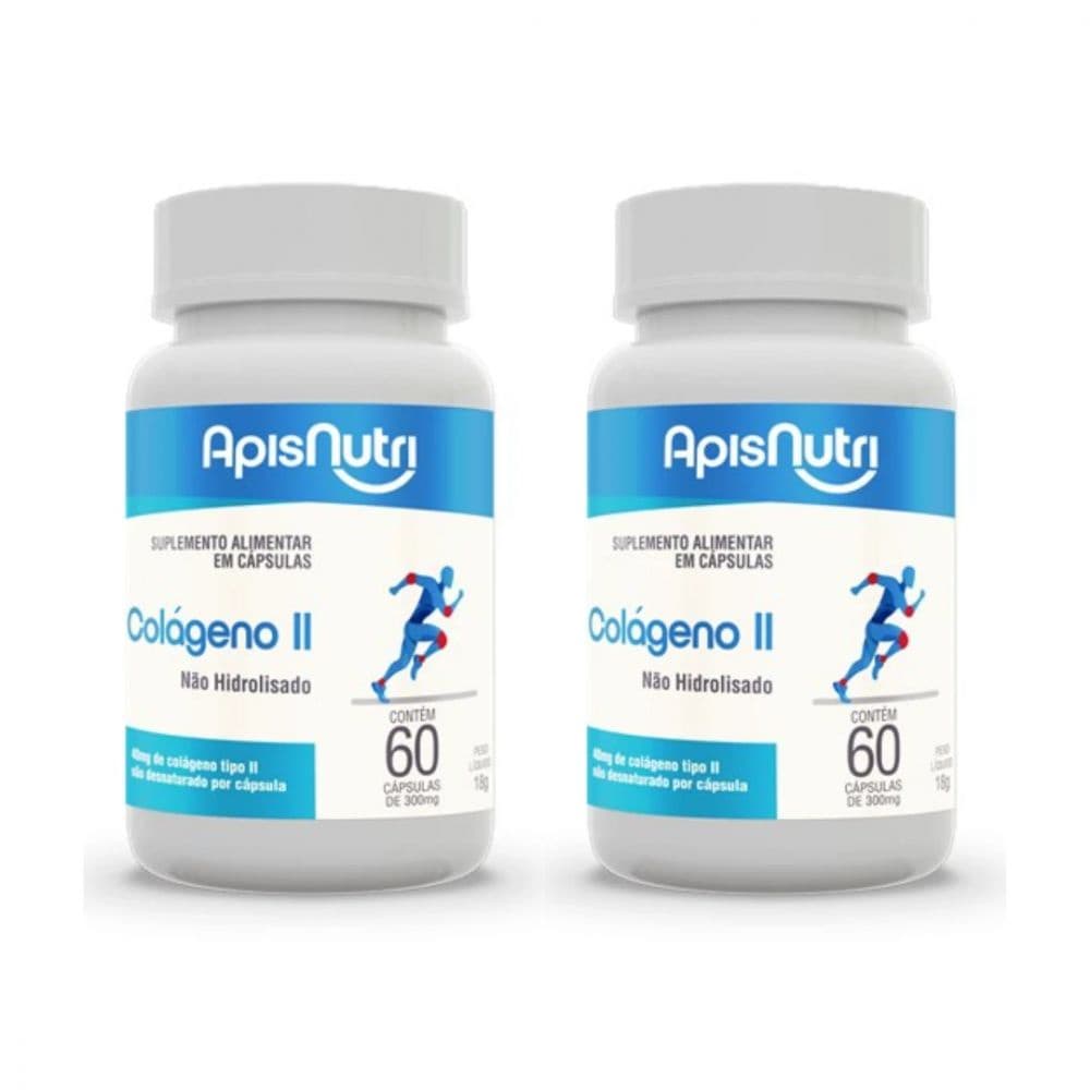 Kit com 2 Colágeno Tipo Ll Apisnutri- 60 Cápsulas 300mg