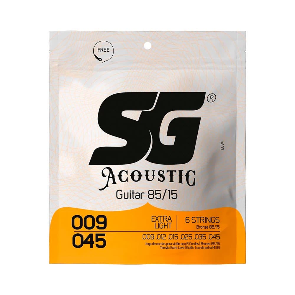 Encordoamento SG P/ Violão Aço Bronze 85/15 Extra Light 9/45 - EC0464