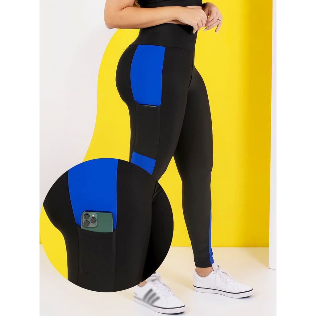 Calça Legging Cintura Alta Fitness Com Bolso Para Academia Suplex The Start
