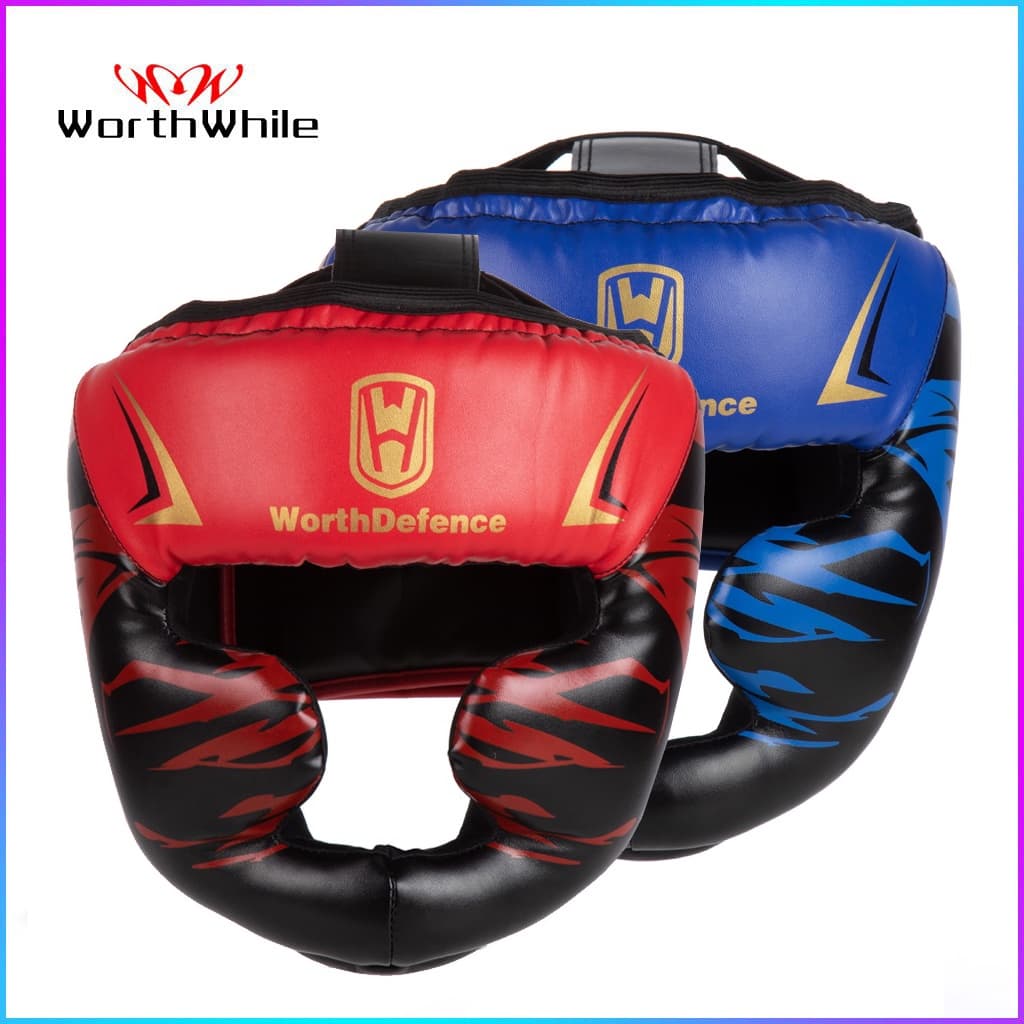 Capacete De Boxe De Kick Worthdefence Homens PU Karate Muay Thai Guantes De Boxeo Luta Livre MMA Sanda Treinamento Equipamento Para Crianças Adultas