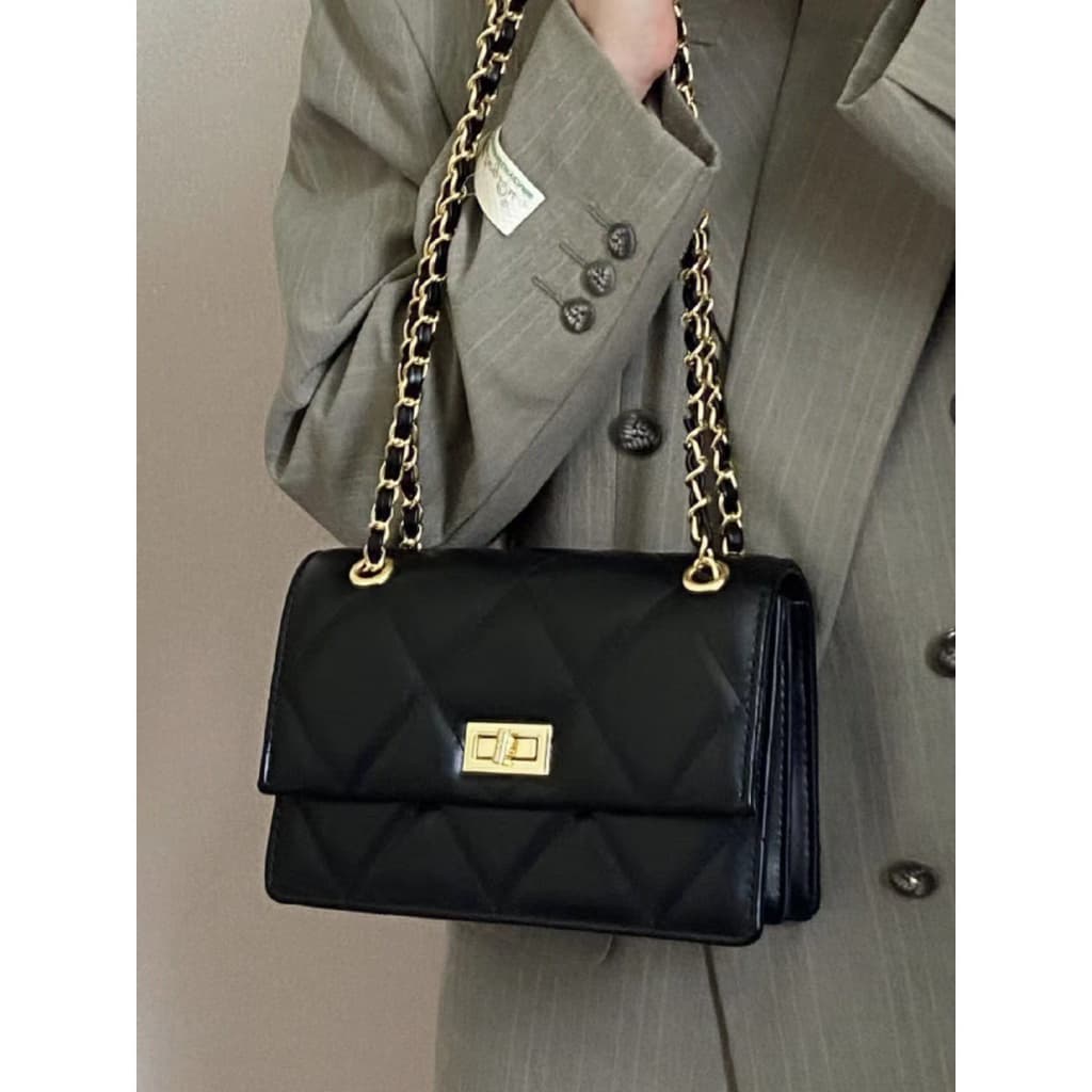Bolsa de corrente de diamante feminina 2022 outono inverno novo estilo moda na moda pequena bolsa quadrada coreia All-Ma