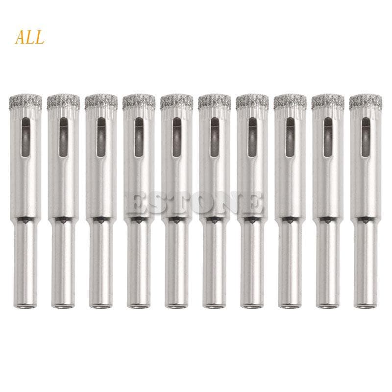 Todos Os 10Pcs 8mm Brocas Revestidas Núcleo Diamantado Vidro Mármore Cerâmico